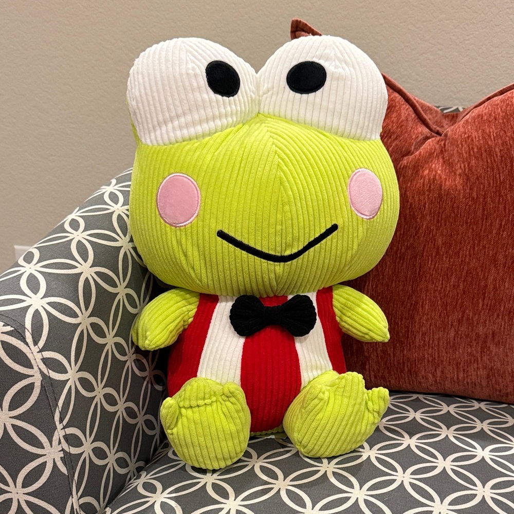 Like new! Keroppi Plush Toy with Red Outfit